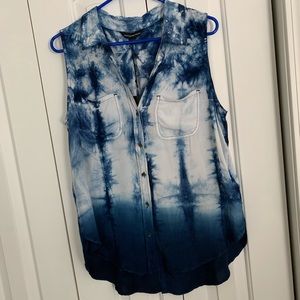 Blue & White Tie Dye Rock & Republic Button Down